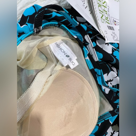 Fashion Bug Blue and Black one Piece Swimsuit - Picture 6 of 10